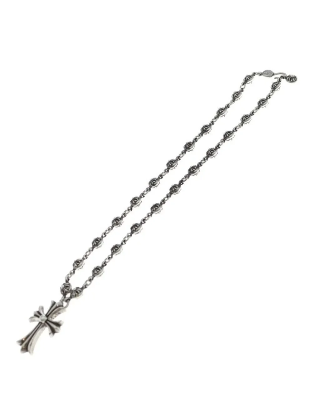 Chrome Hearts 1 Crsbl Chn Sml CH Crs Cross Ball Chain Small CH Necklace Silver
